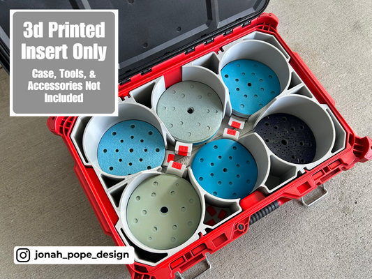 Orbital Sander 6" Disc Storage Insert for Milwaukee Packout  | Jonah Pope Design (Insert-only)