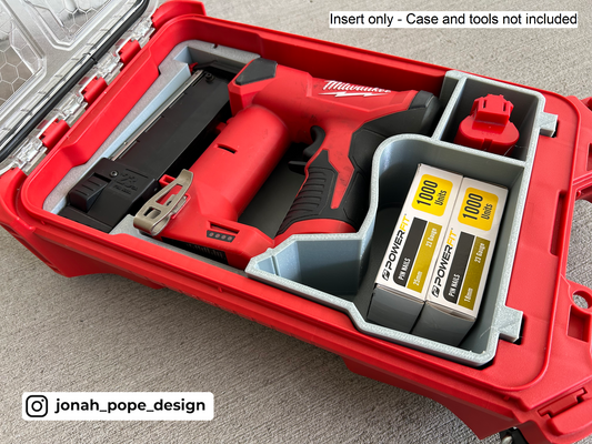 Milwaukee Packout Insert for M12 23GA Pin Nailer  | Jonah Pope Design (Insert-only)