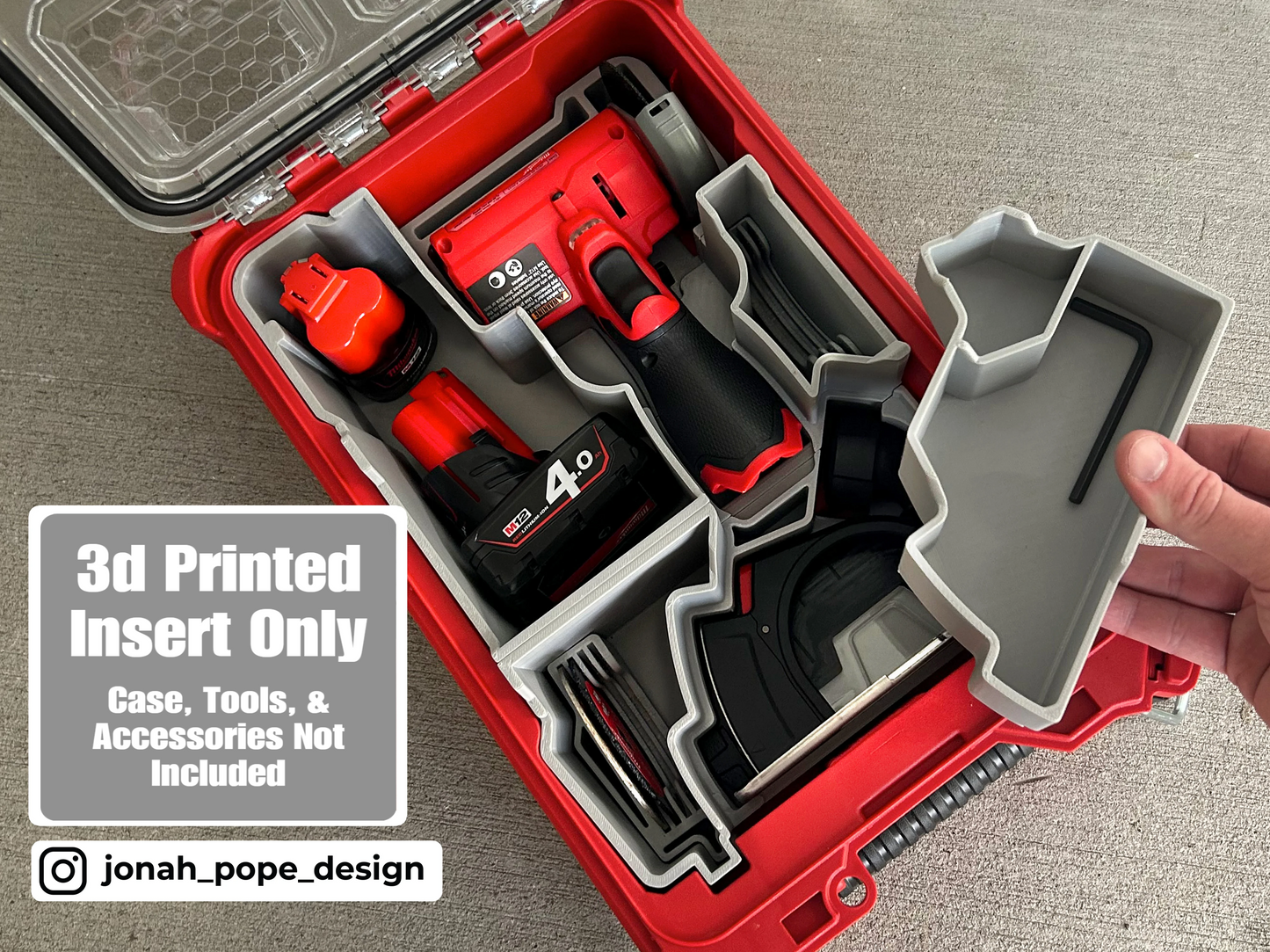 Milwaukee Packout Insert for M12 Cut Off Tool  | Jonah Pope Design (Insert-only)