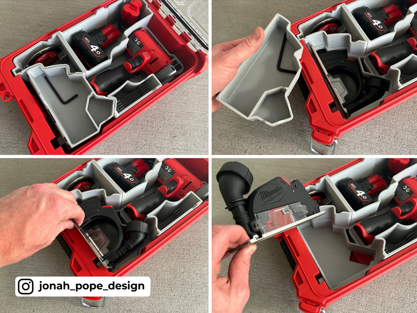 Milwaukee Packout Insert for M12 Cut Off Tool  | Jonah Pope Design (Insert-only)