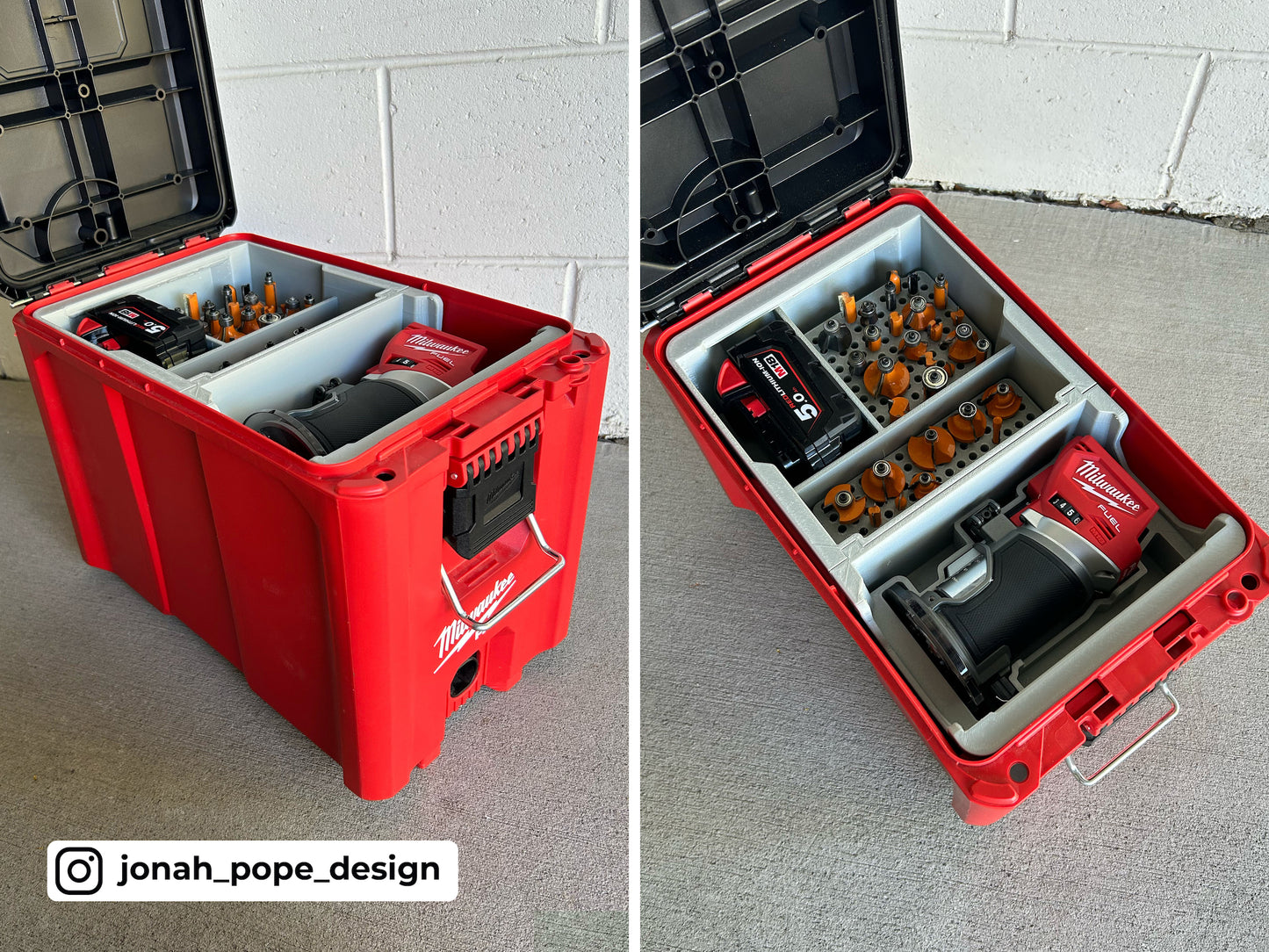 M18 Compact Router Insert for Milwaukee Packout  | Jonah Pope Design (Insert-only)