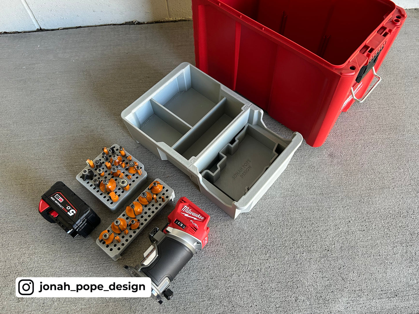 M18 Compact Router Insert for Milwaukee Packout  | Jonah Pope Design (Insert-only)