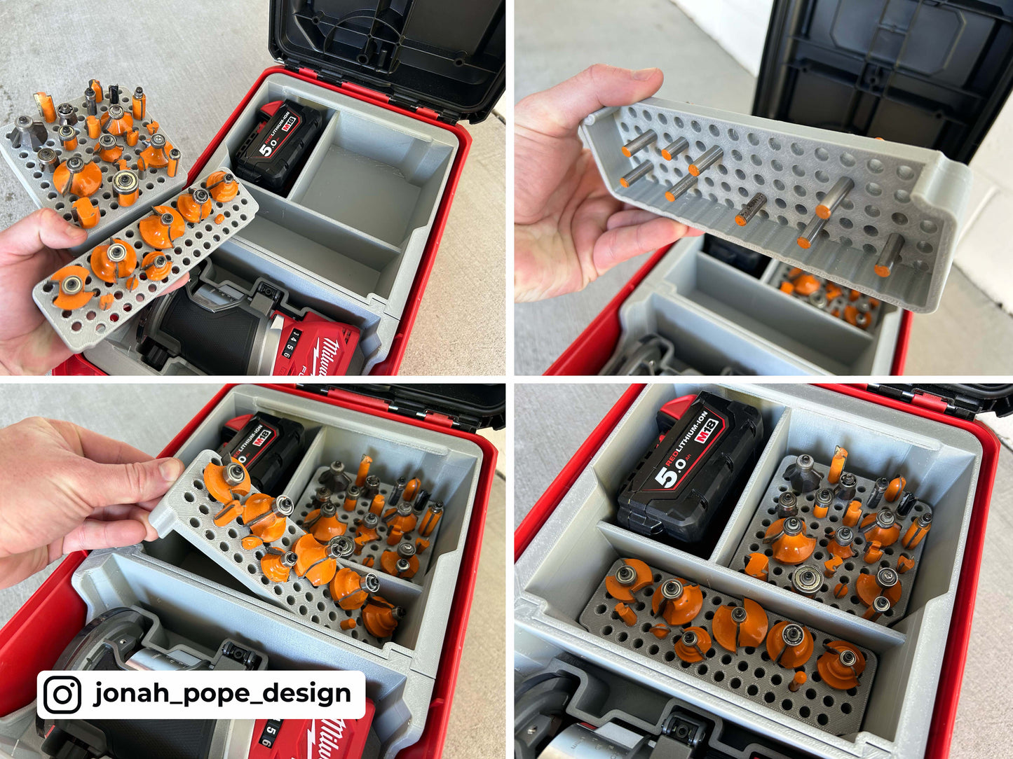 M18 Compact Router Insert for Milwaukee Packout  | Jonah Pope Design (Insert-only)