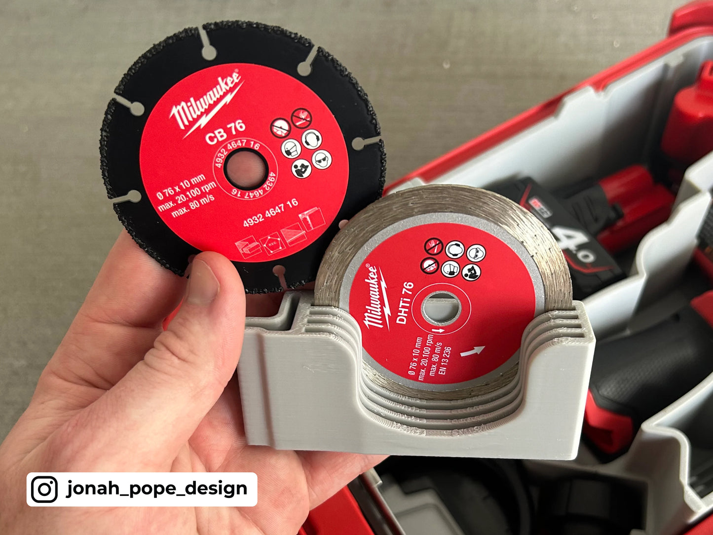 Milwaukee Packout Insert for M12 Cut Off Tool  | Jonah Pope Design (Insert-only)