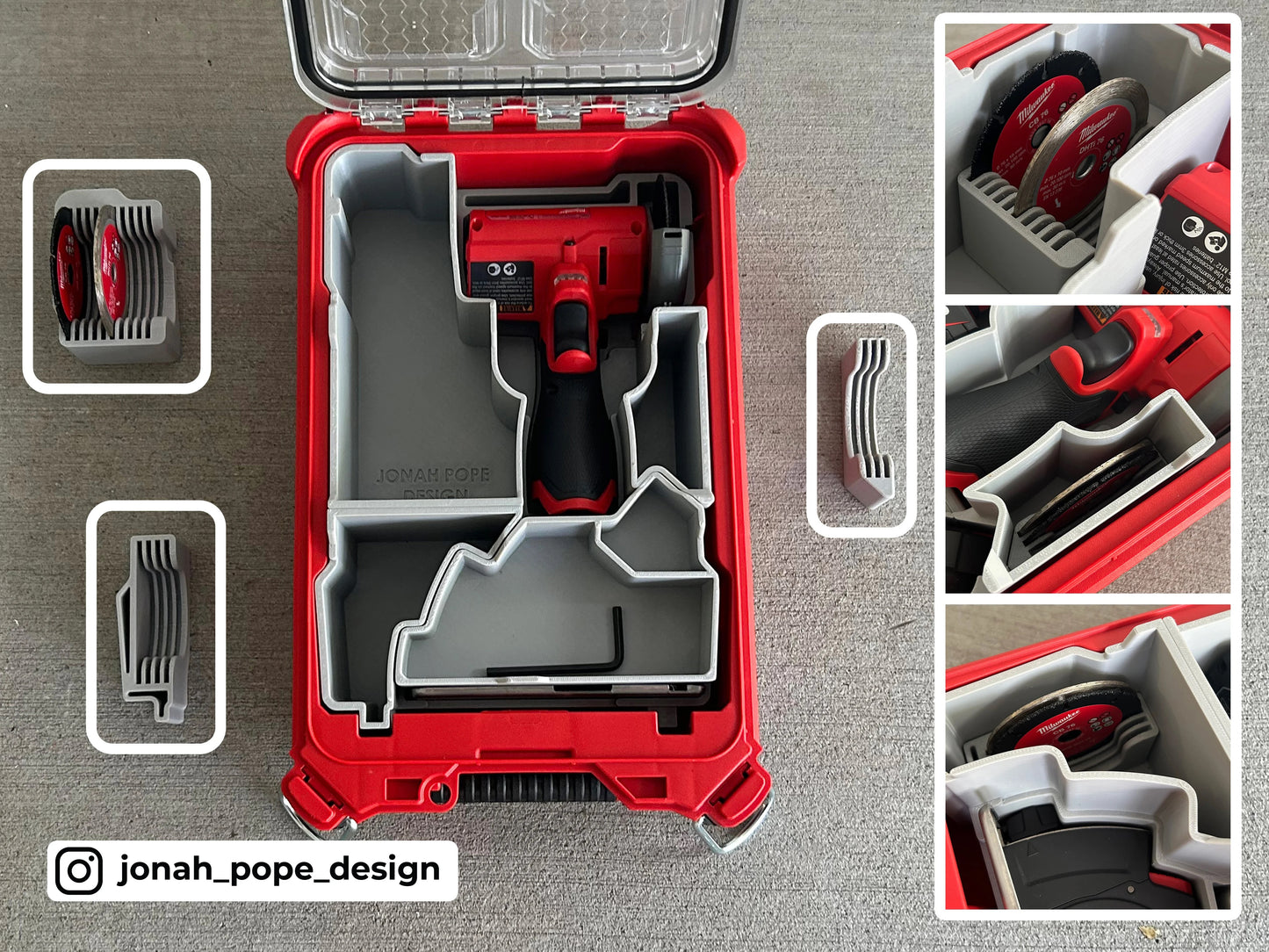 Milwaukee Packout Insert for M12 Cut Off Tool  | Jonah Pope Design (Insert-only)