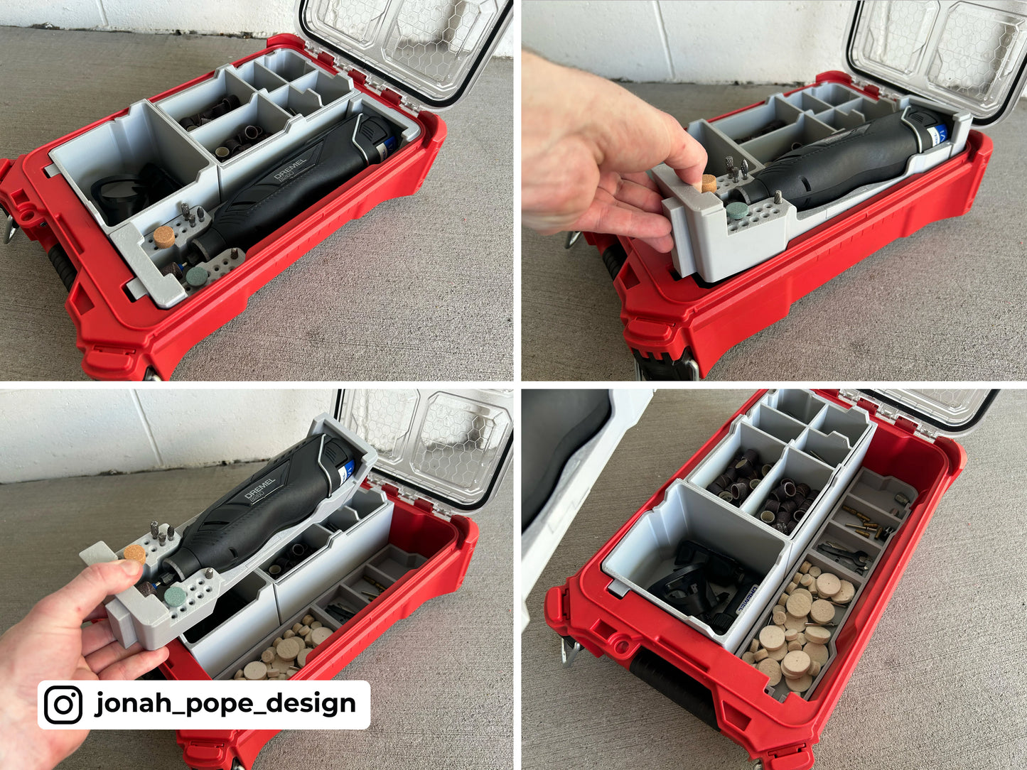 DREMEL 8250/8260 Rotary Tool Insert for Milwaukee Packout  | Jonah Pope Design (Insert-only)