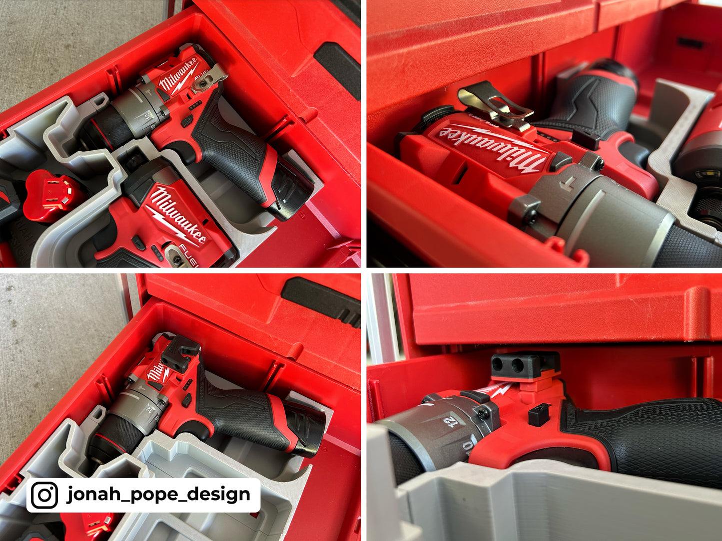 Packout Tool Box Drawer Insert for M12 Drill and Impact Driver Gen3  | Jonah Pope Design (Insert-only)