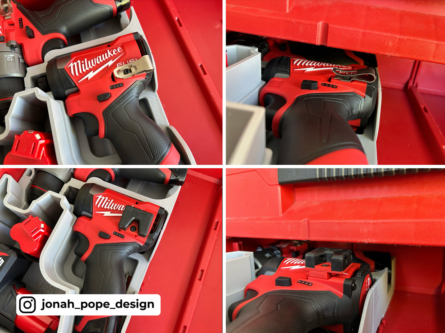 Packout Tool Box Drawer Insert for M12 Drill and Impact Driver Gen3  | Jonah Pope Design (Insert-only)