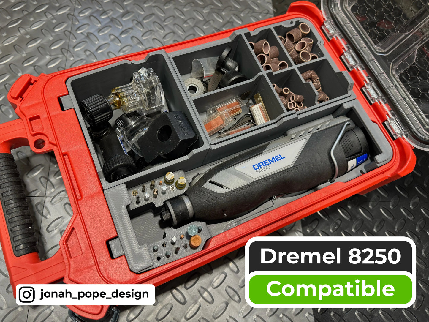 DREMEL 8250/8260 Rotary Tool Insert for Milwaukee Packout  | Jonah Pope Design (Insert-only)