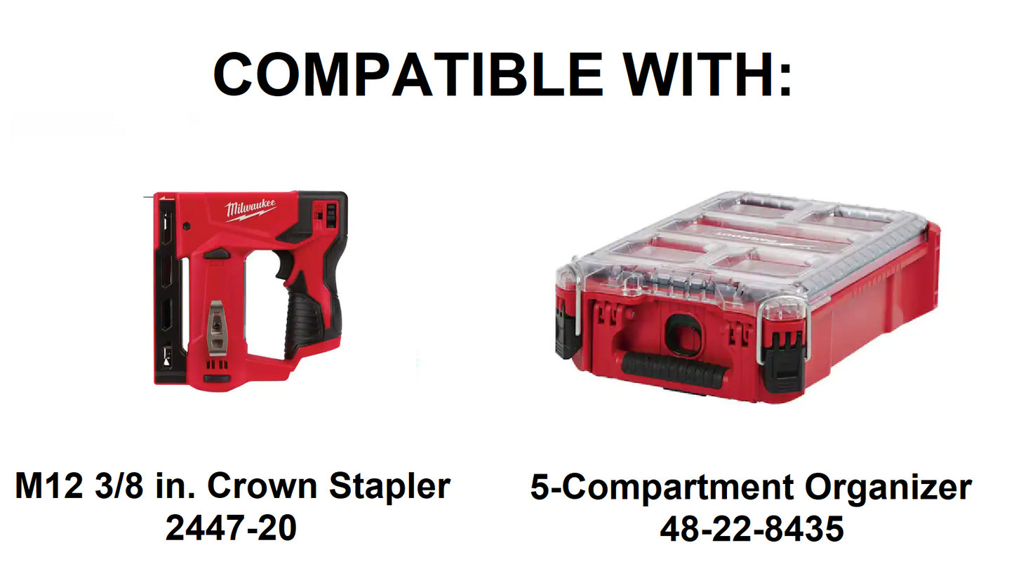 Milwaukee Packout Insert for M12 3/8" Crown Stapler  | Jonah Pope Design (Insert-only)