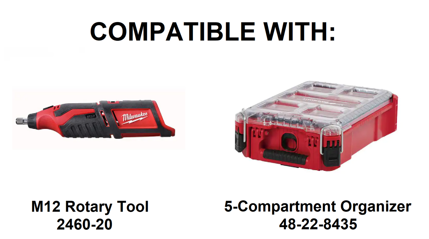 M12 Rotary Dremel Tool Insert for Milwaukee Packout  | Jonah Pope Design (Insert-only)