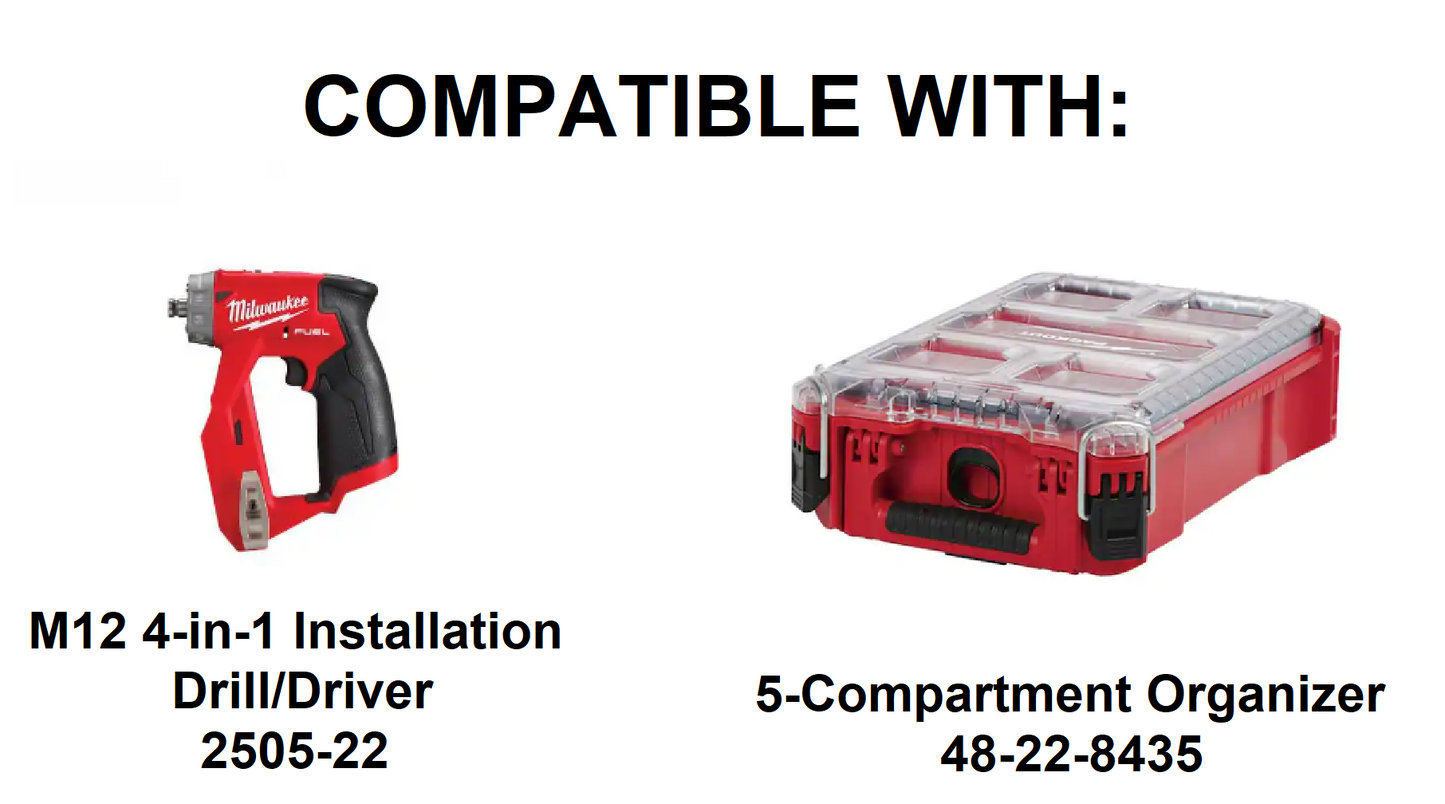 Milwaukee Packout Insert for M12 4-in-1 Installation Drill/Driver  | Jonah Pope Design (Insert-only)