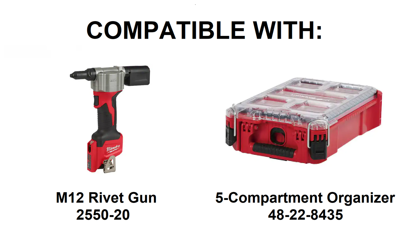 M12 Rivet Gun Insert for Milwaukee Packout  | Jonah Pope Design (Insert-only)