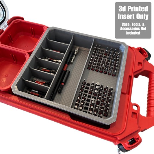 Impact bit holder insert for Milwaukee PACKOUT Low Profile Organizers (7 Compartment + 110 Bit) | Insert Only