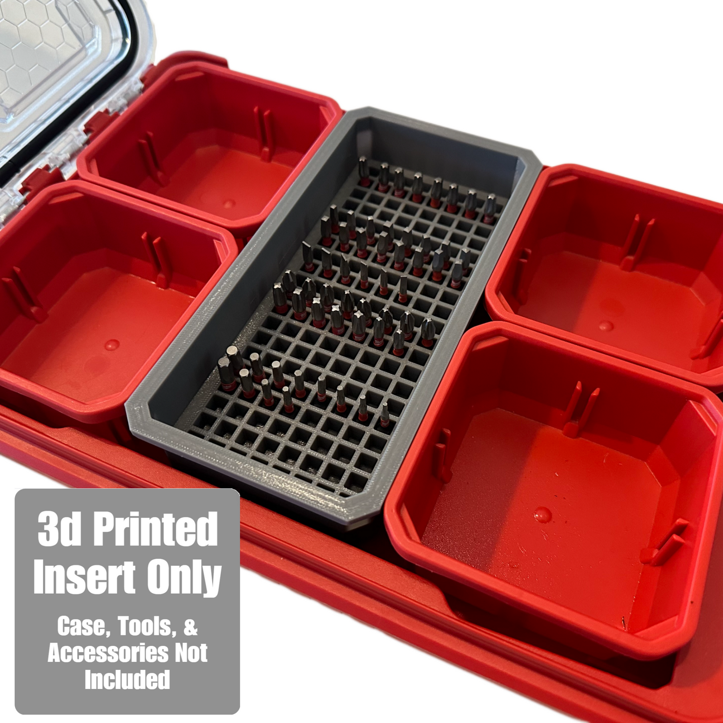 Impact bit holder insert for Milwaukee PACKOUT Low Profile Organizers (160 Bit) | Insert Only