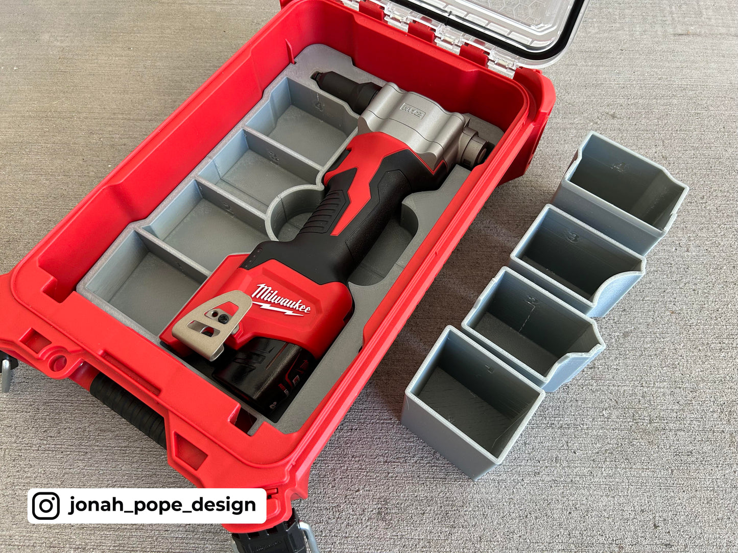 M12 Rivet Gun Insert for Milwaukee Packout  | Jonah Pope Design (Insert-only)