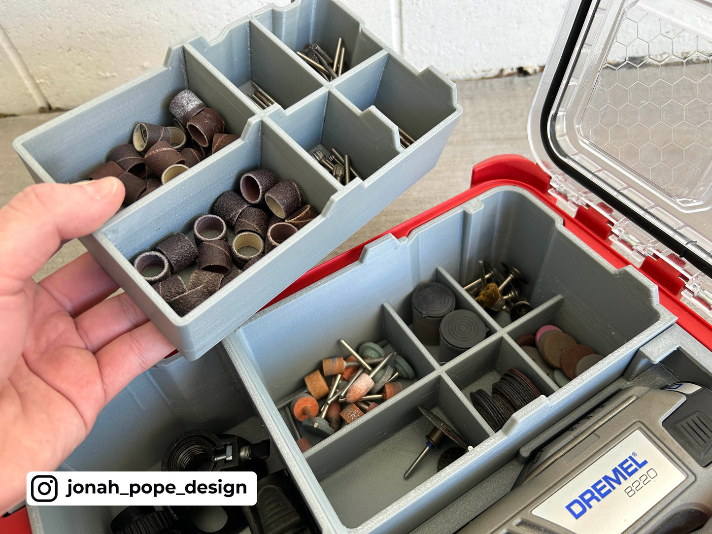 DREMEL 8220 Rotary Tool Insert for Milwaukee Packout  | Jonah Pope Design (Insert-only)