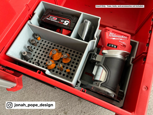 Packout Tool Box Drawer Insert for M18 Compact Router | Jonah Pope Design (Insert-only)